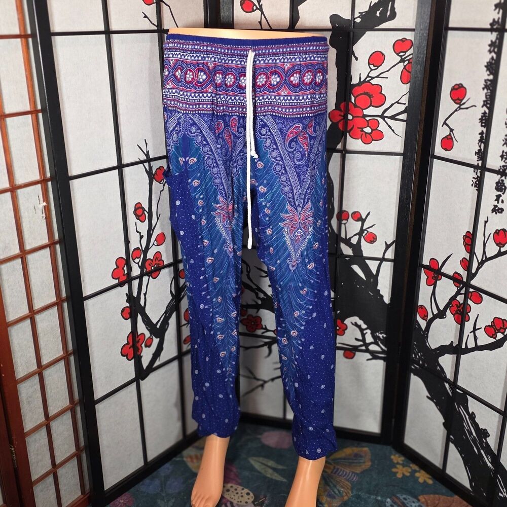 Peacock Blue Harem Pants — Size Small (Brand New)